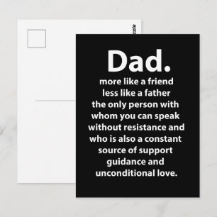 Svart och Vit Pappa Pappa Citat Vykort