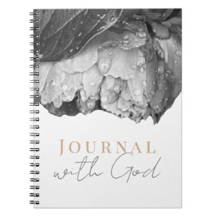 Svart och vit påsklilja blomma Journal Med Gud Anteckningsbok
