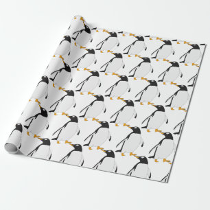 Svart och vit Penguin-förpackning papper Presentpapper