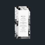 Svart och vit Peonies vattenfärg Blommigt Bröllop Meny<br><div class="desc">Ett vackert svart vitt vattenfärgsmönster i bröllop med peonier. En elegant. En perfekt för utformning av eleganten för var och en som kärlek använder blommor i vattenfärgade blommigtar, svartvita illustrationer och botaniskt temat bröllop-papper. En unik svartvit menymdkort för bröllop med modernt inslag. Det finns också möjlighet att matcha bröllopsinbjudningar och...</div>