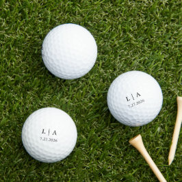 Svart och vit personlig golfboll för bröllop