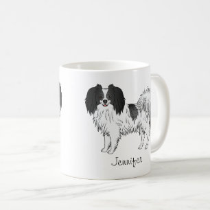 Svart Och Vit Phalène Hundägare Eller Hundälskare Kaffemugg