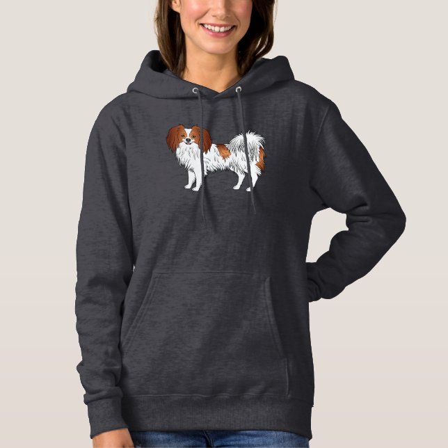 Svart Och Vit Phalène Konst För Phalène Hundälskar T Shirt (Framsida)