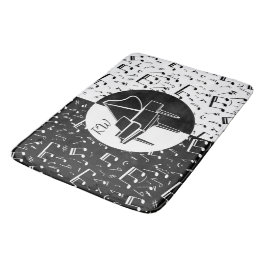 Svart och vit Piano-design Badrumsmatta