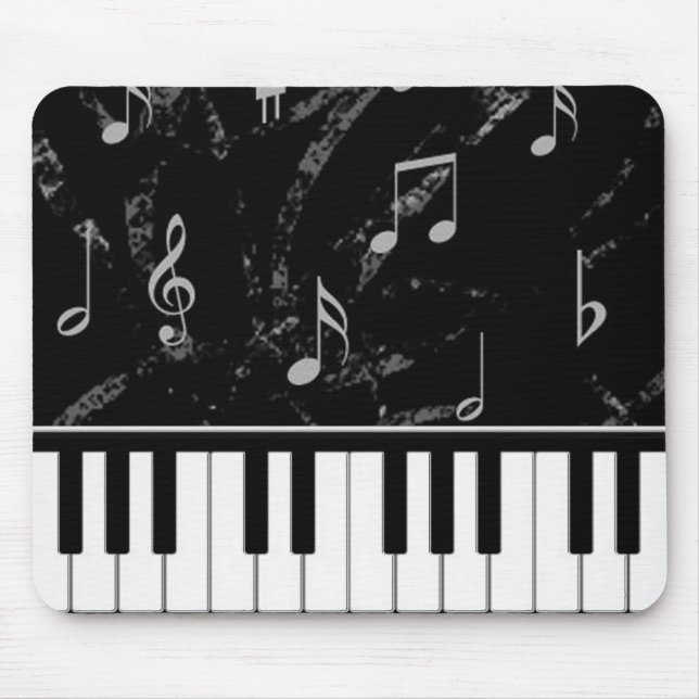 Svart och vit Piano Music Mouse Pad Musmatta (Framsidan)