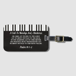 Svart och vit Piano Nycklar-utskrift med dubbel ci Bagagebricka