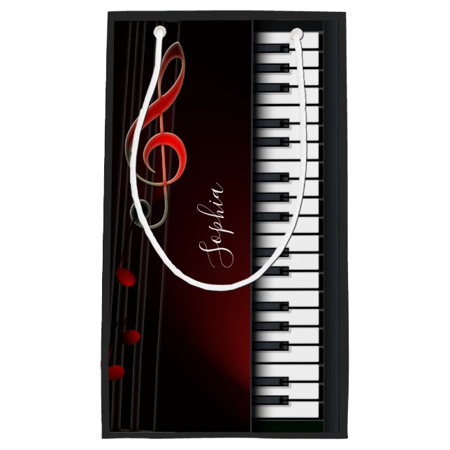Svart och vit piano Small Gift Bag (Framsidan)
