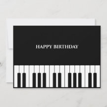 Svart och vit Piano tuts GRATTIS PÅ FÖDELSEDAGEN