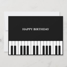 Svart och vit Piano tuts GRATTIS PÅ FÖDELSEDAGEN Julkort