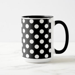 Svart och vit Polka dots Mugg