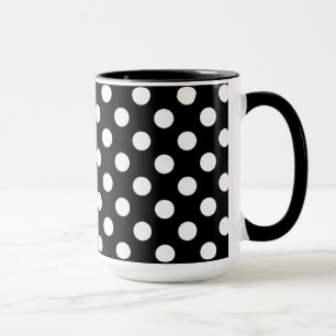 Svart och vit Polka dots Mugg