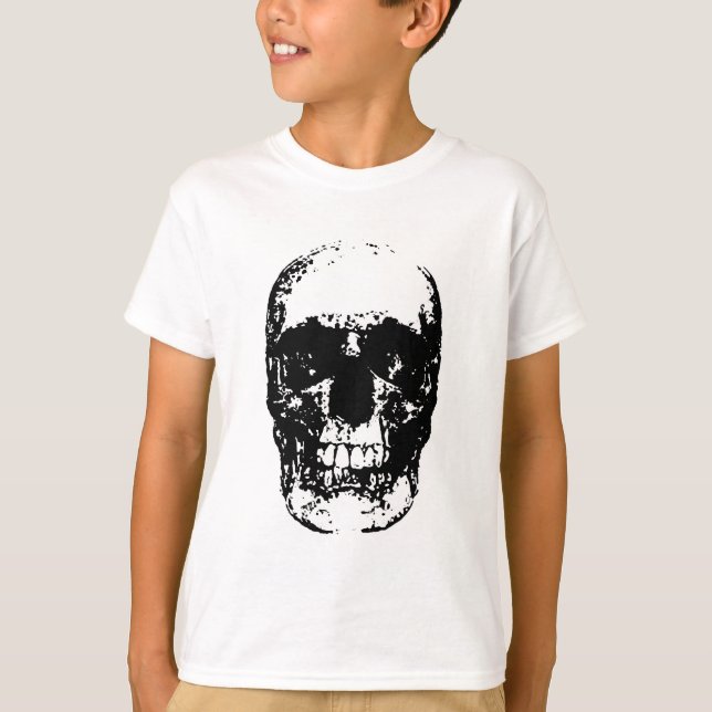 Svart och vit popup-skal t-shirt (Framsida)