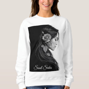 Svart och vit porträtt av vacker kvinnokonst t shirt