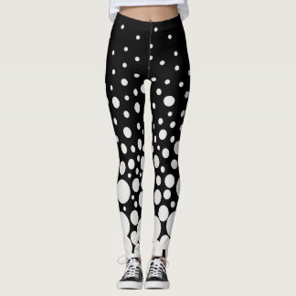 Svart och vit prickad leggings
