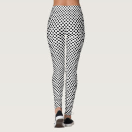 Svart och vit prickig leggings