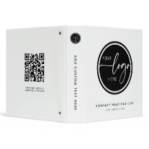 Svart och Vit QR-kod Ditt Logotyp Här Företag
