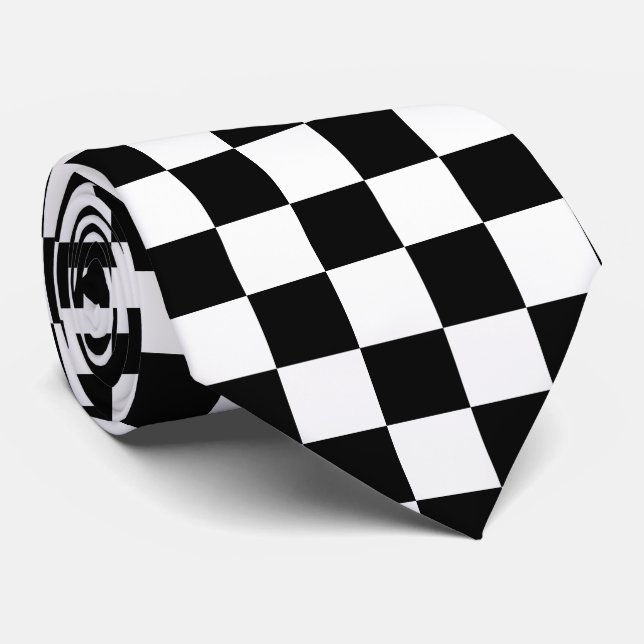 Svart och vit Racing Silks-ruta Derby Slips (Rullad)