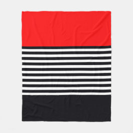 Svart och vit rand fleecefilt