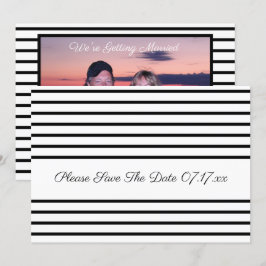 Svart och vit Rand-foto Inbjudningar