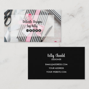 Svart och vit Rand Gift Box Jewelry Designer Visitkort