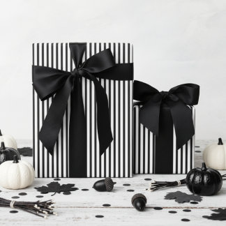 Svart och vit randig Halloween Presentpapper