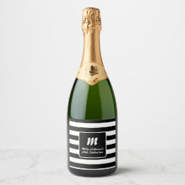 Svart och vit randig monogram