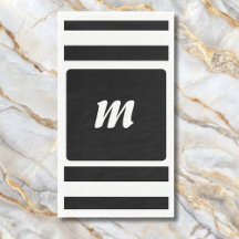 Svart och vit randig monogram