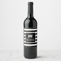 Svart och vit randig monogram