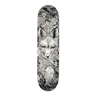 Svart och vit räv + naturskal Skateboard