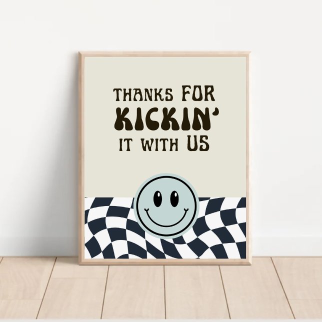 Svart och vit retro Tack för att du sparkar på mat Poster (Skapare uppladdad)