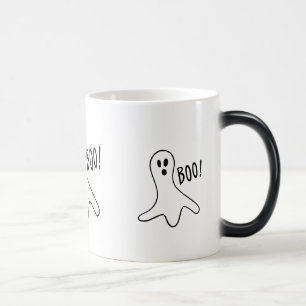 Svart och vit, rolig spökdesign för halloween magisk mugg