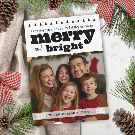 Svart och vit Roligt - Merry och Bright Helgdag Ca Julkort