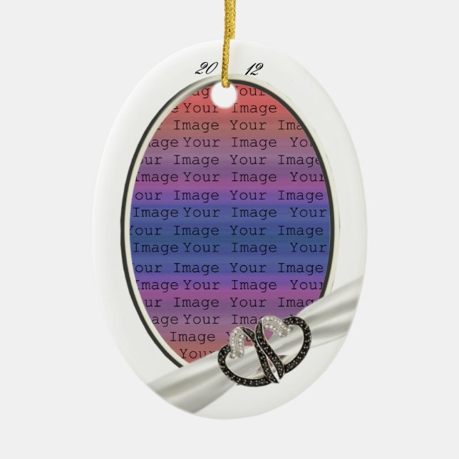 Svart och vit romb-hörn Ornament (Framsidan)