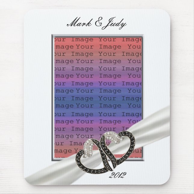 Svart och vit romb - kulspetsar musmatta (Framsidan)