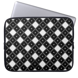 Svart och vit romb, Laptop sleeve