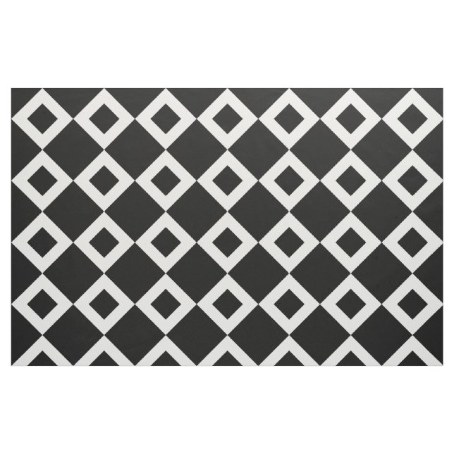 Svart och vit romb Mönster Geometric Fabric Tyg (Fat Quarter)