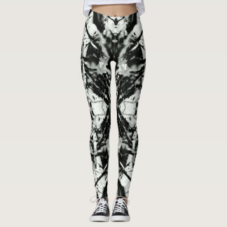 Svart och vit Rorschach-bläckklatsch Leggings