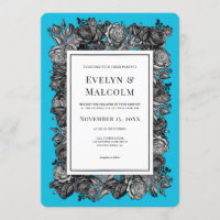 Svart och Vit ros Electric Blue Bröllop