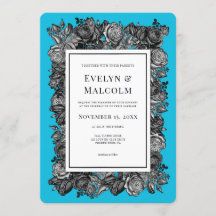 Svart och Vit ros Electric Blue Bröllop