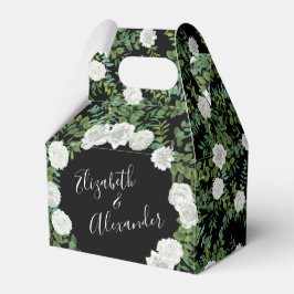 Svart och vit rosblommig bröllopsfest presentaskar