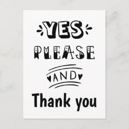 Svart och vit RSVP generisk Vykort