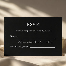 Svart och vit RSVP-kort redigerbar OSA Kort