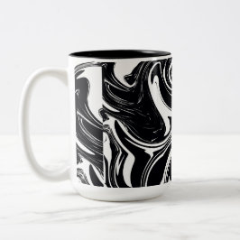 Svart och vit rulla av blöt Två-Tonad mugg