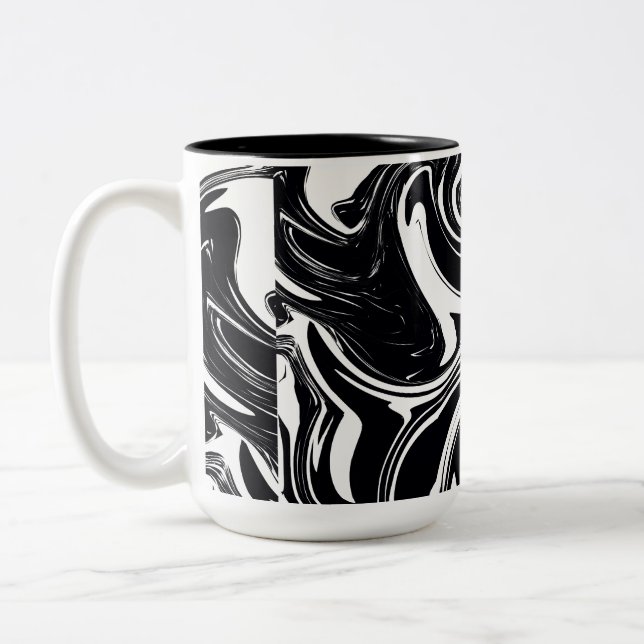 Svart och vit rulla av blöt Två-Tonad mugg (Vänster)