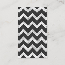 Svart och vit Rustic Chevron-mönster Visitkort