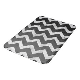 Svart och vit Rustik Chevron-mönster Badrumsmatta