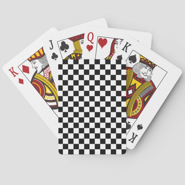 Svart och vit rutig casinokort (Baksidan)
