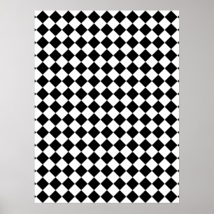 Svart och vit rutig design poster