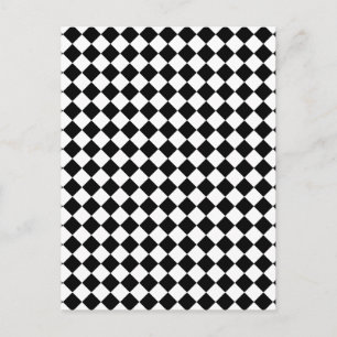 Svart och vit rutig design vykort