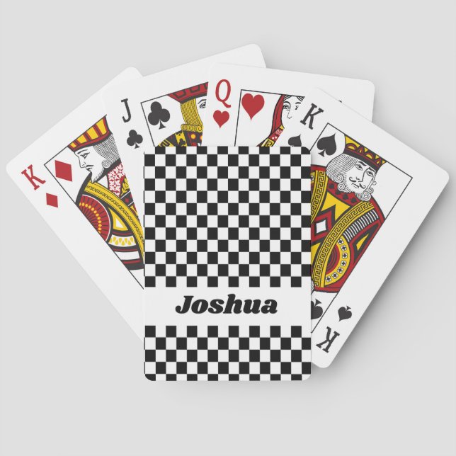 Svart och vit rutig flagga casinokort (Baksidan)